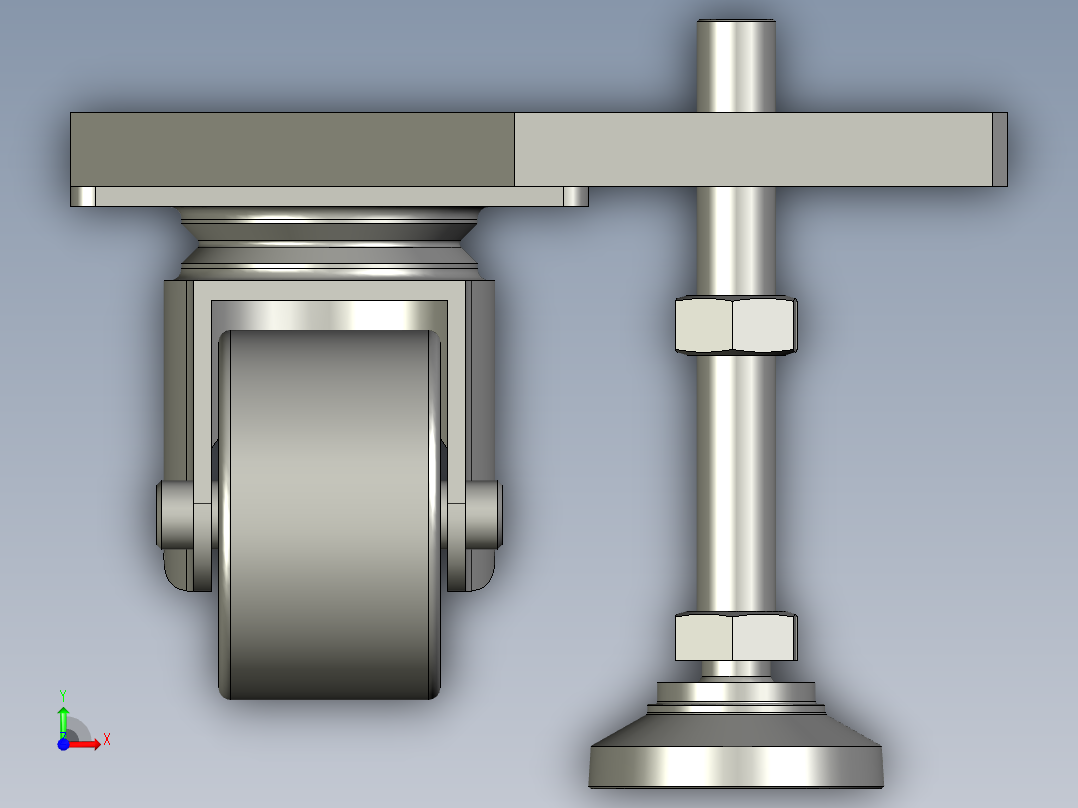 QQ-脚轮组件L12015SLD-ASM前视图