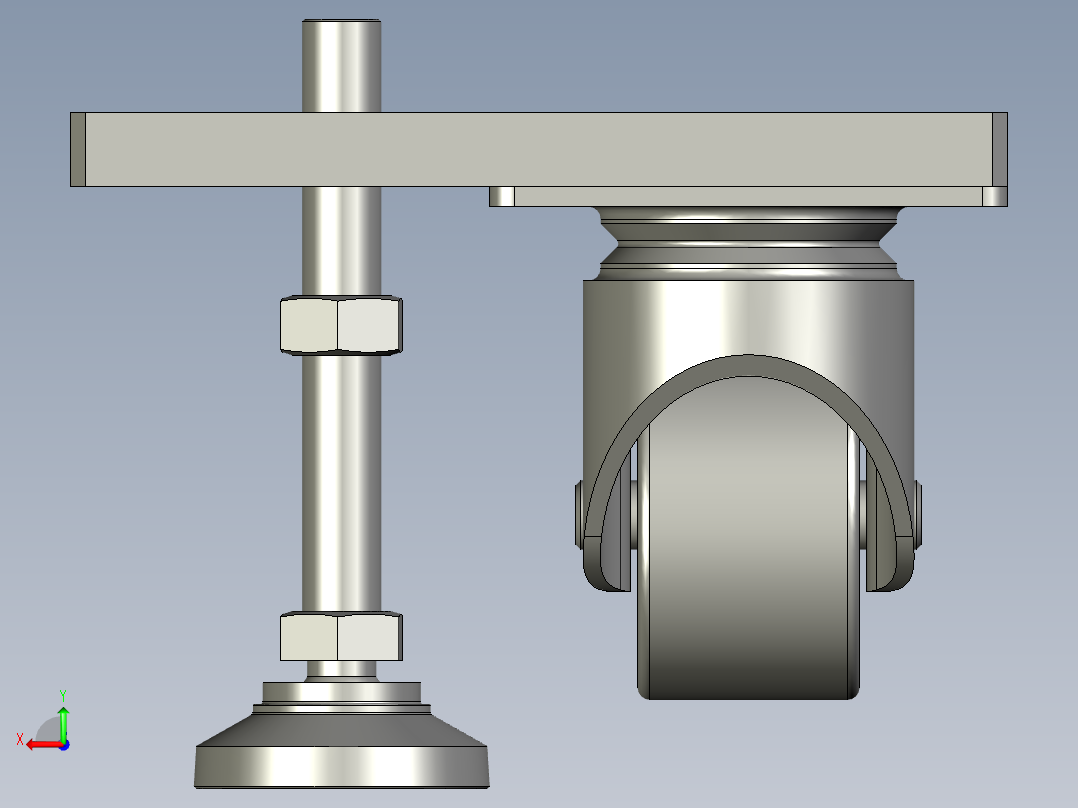 QQ-脚轮组件L12015SLD-ASM后视图