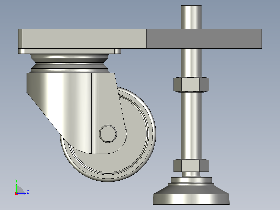 QQ-脚轮组件L12015SLD-ASM左视图