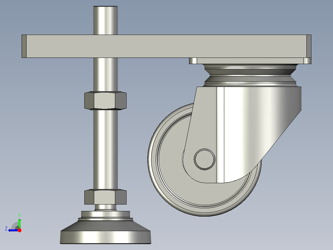 QQ-脚轮组件L12015SLD-ASM右视图