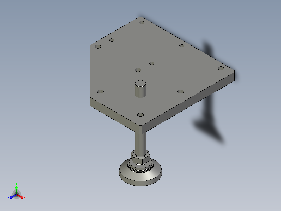 QQ-脚轮组件L12015SLD-ASM正等轴测图