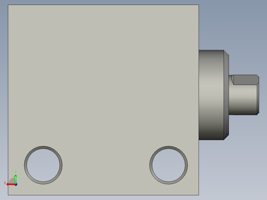 小型自由安装气缸MU6X6亚德客后视图
