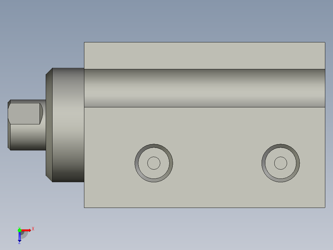 小型自由安装气缸MU6X6亚德客俯视图