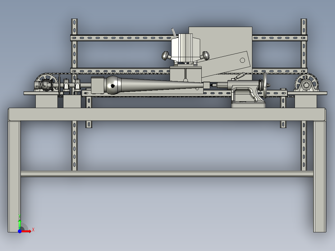 弧形外侧壁的木制品打磨设备前视图