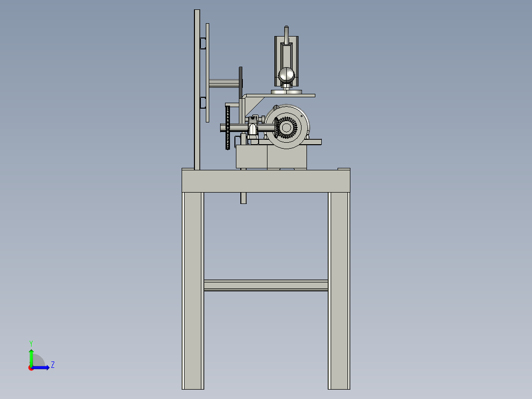 弧形外侧壁的木制品打磨设备左视图