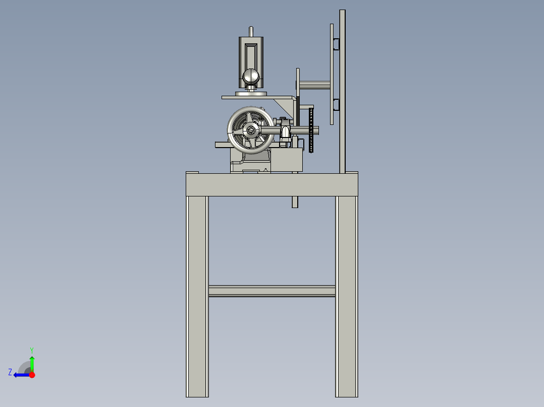 弧形外侧壁的木制品打磨设备右视图