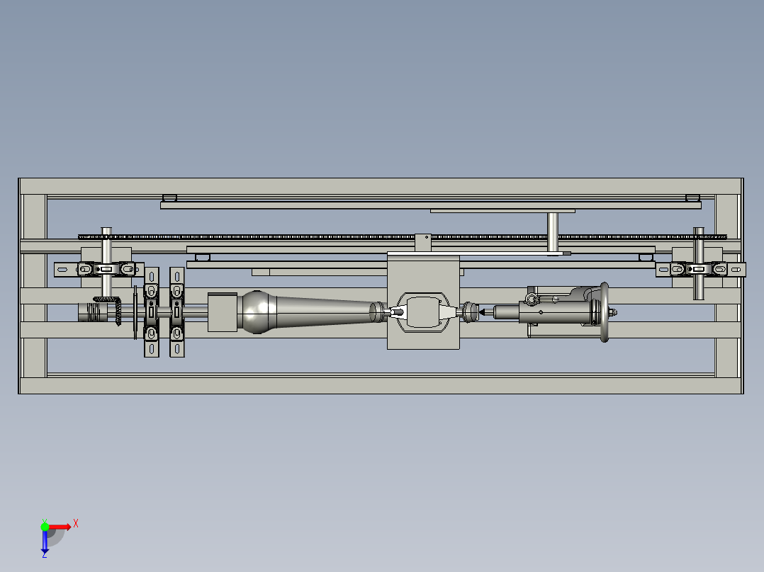 弧形外侧壁的木制品打磨设备俯视图