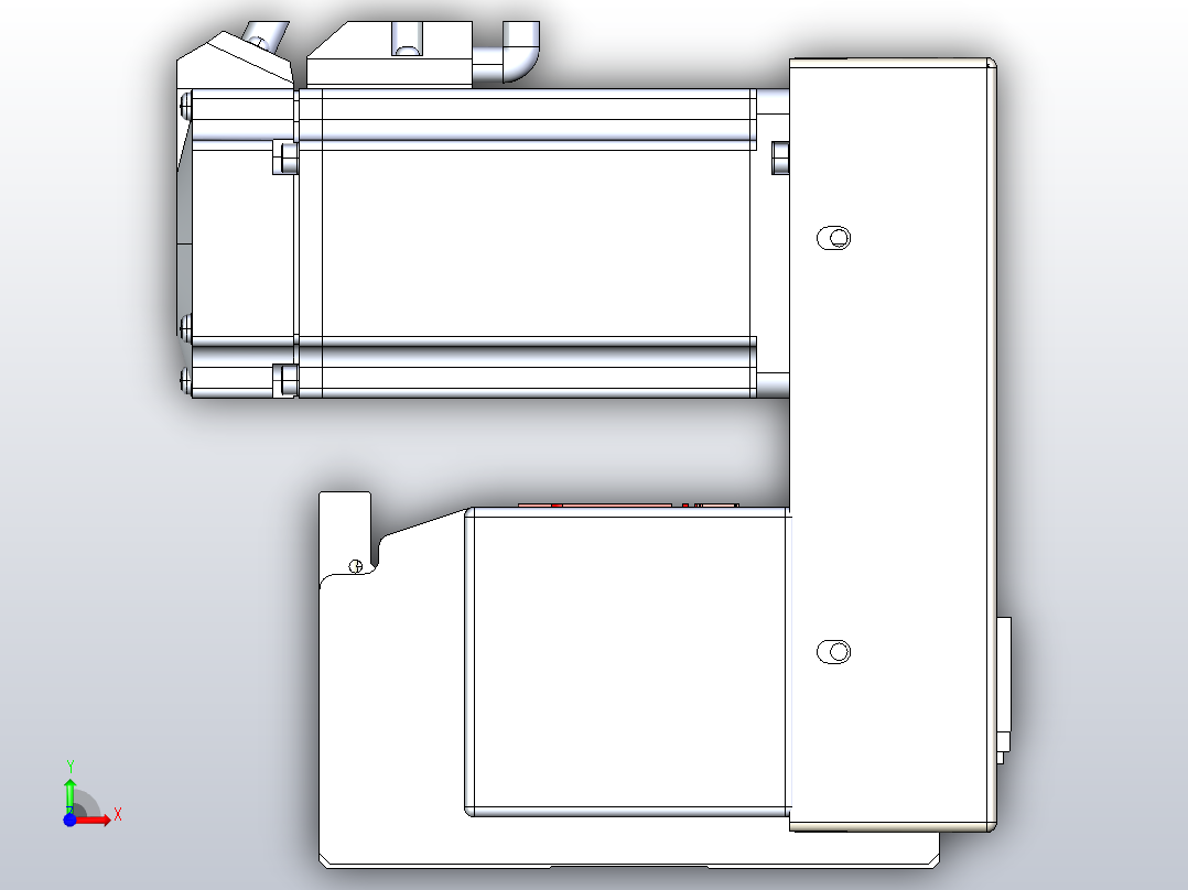 皮带直线轴半封闭可选导轨TPA-HNB-120D-110-L600-RU-Y-P40-N3前视图