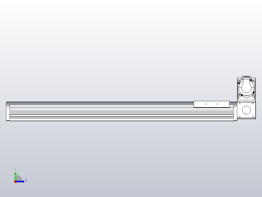 皮带直线轴半封闭可选导轨TPA-HNB-120D-110-L600-RU-Y-P40-N3左视图