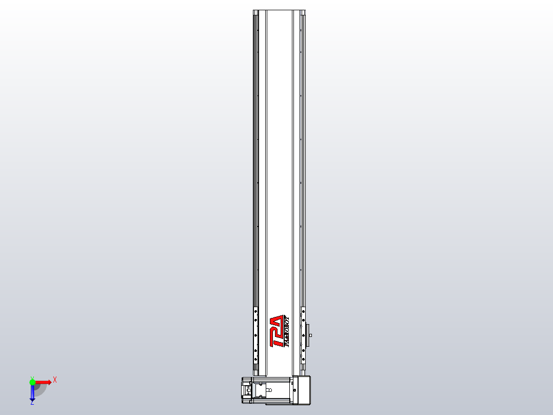 皮带直线轴半封闭可选导轨TPA-HNB-120D-110-L600-RU-Y-P40-N3俯视图