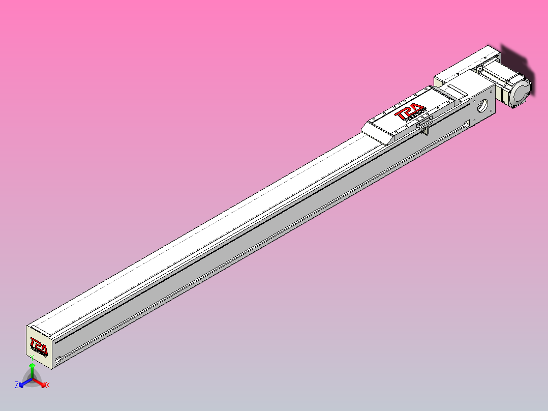 伺服电机集成皮带传动直线执行器TPA-OCB-100-192-L1150-DR-P75-N3主视图
