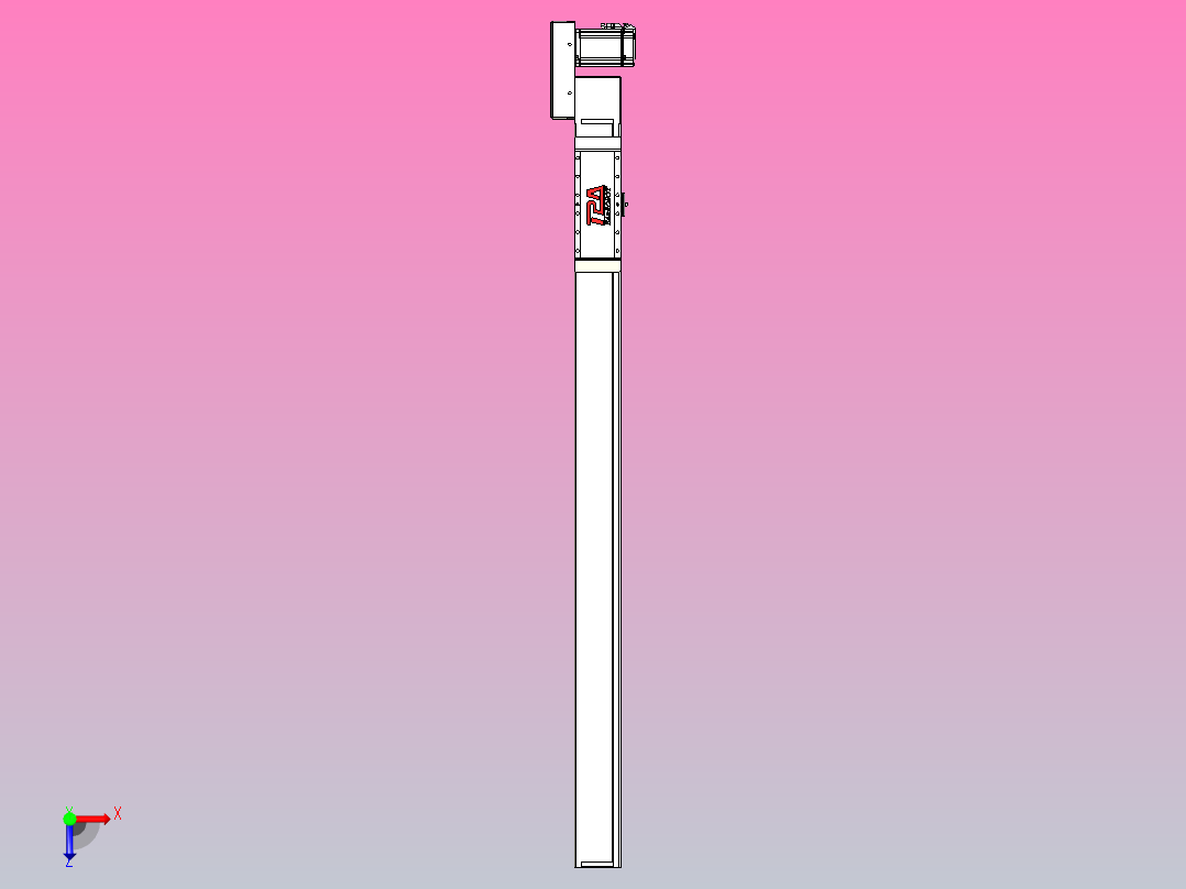 伺服电机集成皮带传动直线执行器TPA-OCB-100-192-L1150-DR-P75-N3俯视图