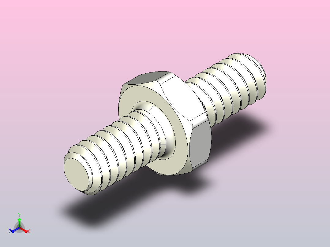 外螺纹-外螺纹M1.6螺纹六角支架。身高从1，2，3，4，5，10，15...30毫米。六角3毫米和螺纹长度3毫米主视图