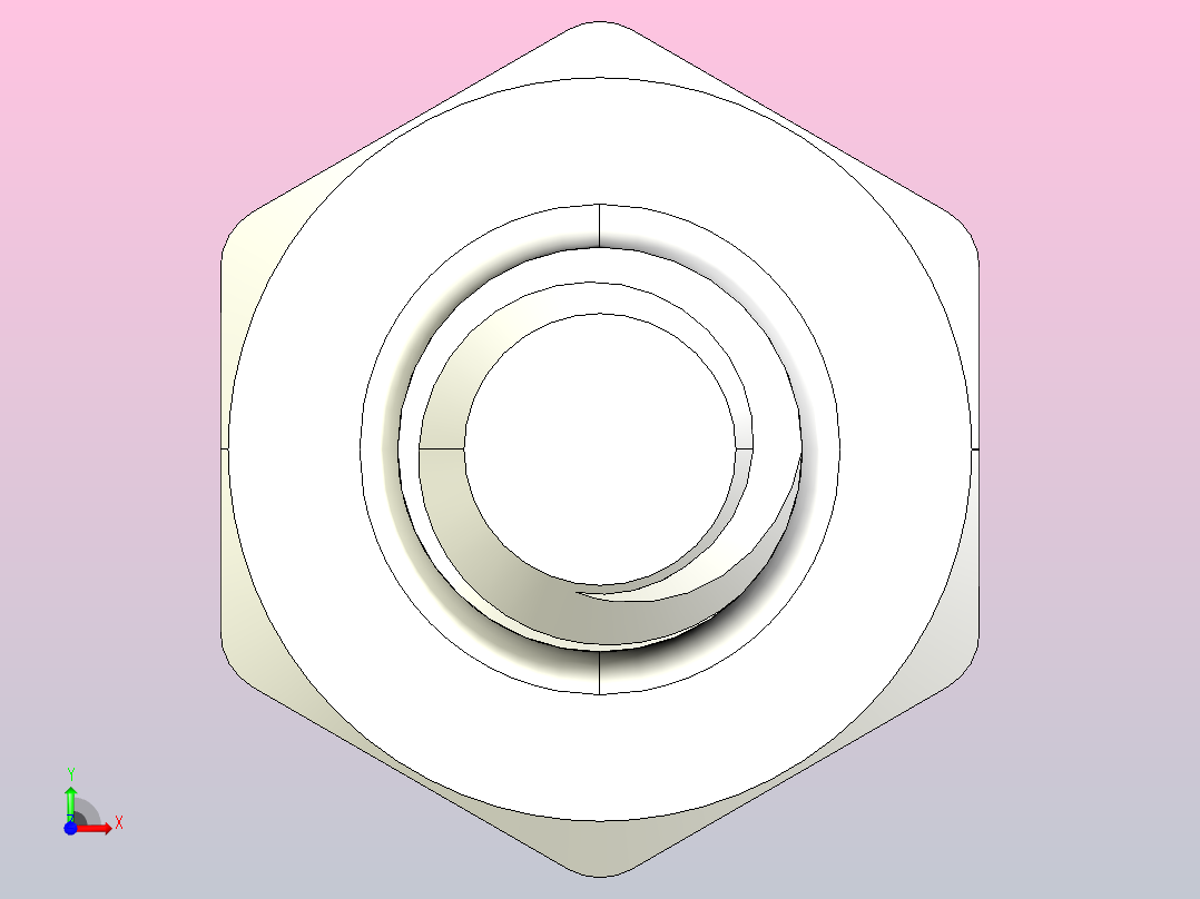 外螺纹-外螺纹M1.6螺纹六角支架。身高从1，2，3，4，5，10，15...30毫米。六角3毫米和螺纹长度3毫米前视图