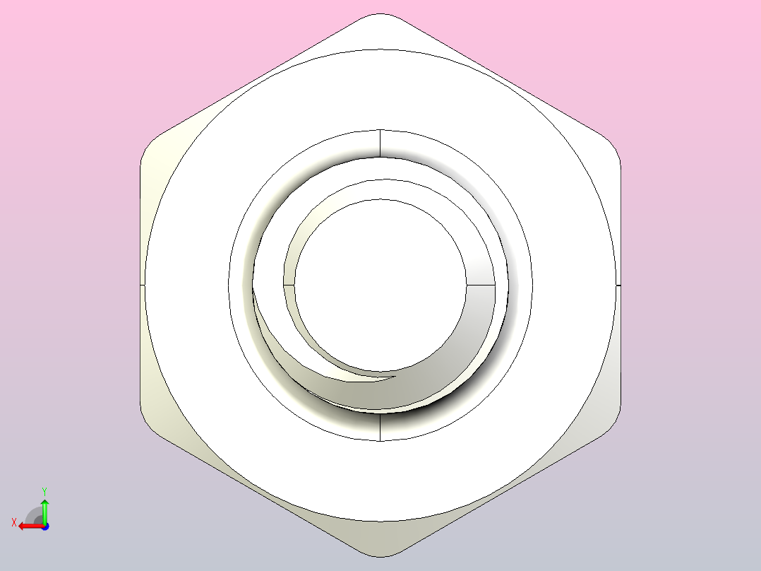 外螺纹-外螺纹M1.6螺纹六角支架。身高从1，2，3，4，5，10，15...30毫米。六角3毫米和螺纹长度3毫米后视图