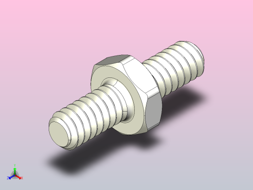外螺纹-外螺纹M1.6螺纹六角支架。身高从1，2，3，4，5，10，15...30毫米。六角3毫米和螺纹长度3毫米正等轴测缩略图