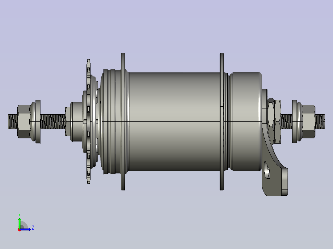 自动内变速倒刹花鼓内二自动变速死飞左视图