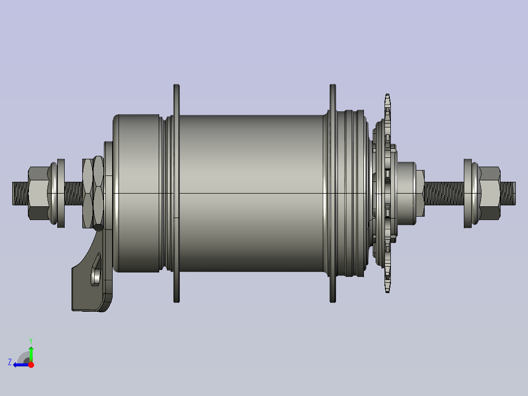 自动内变速倒刹花鼓内二自动变速死飞右视图