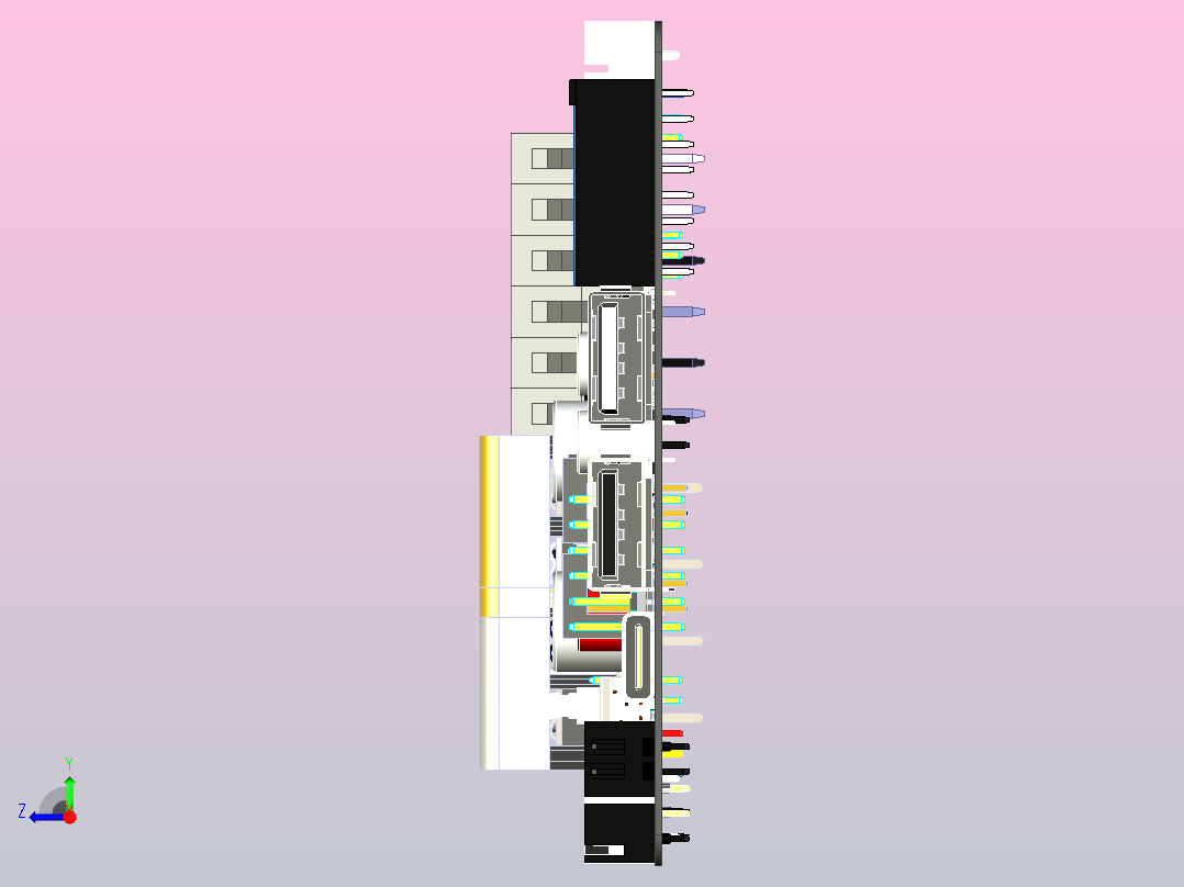 小型打印机pcb主板布局右视图