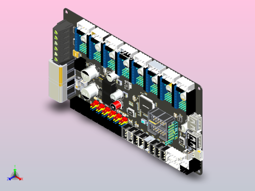 小型打印机pcb主板布局正等轴测缩略图