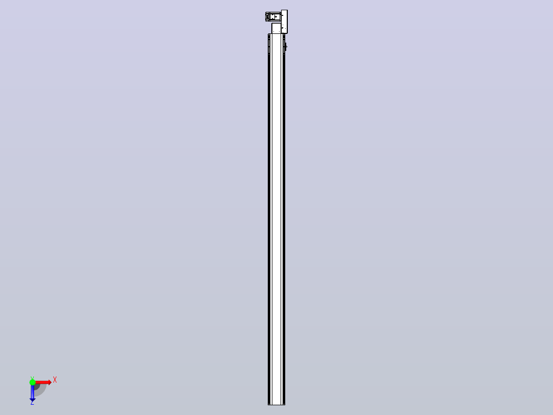 皮带直线轴半封闭可选导轨TPA-HNB-105D-90-L2150-ML-Y-P20-N3俯视图