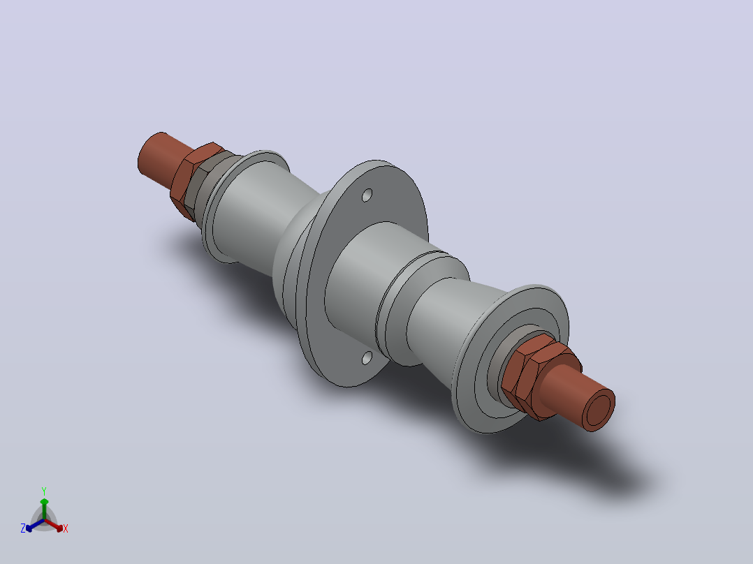 CB-10-12KV╱630A户内高压陶瓷穿墙套管[CB-10／1500]正等轴测图