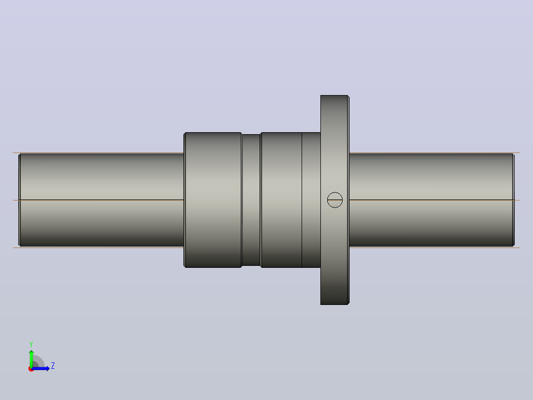 FFZD5005-3滚珠丝杆3D模型左视图