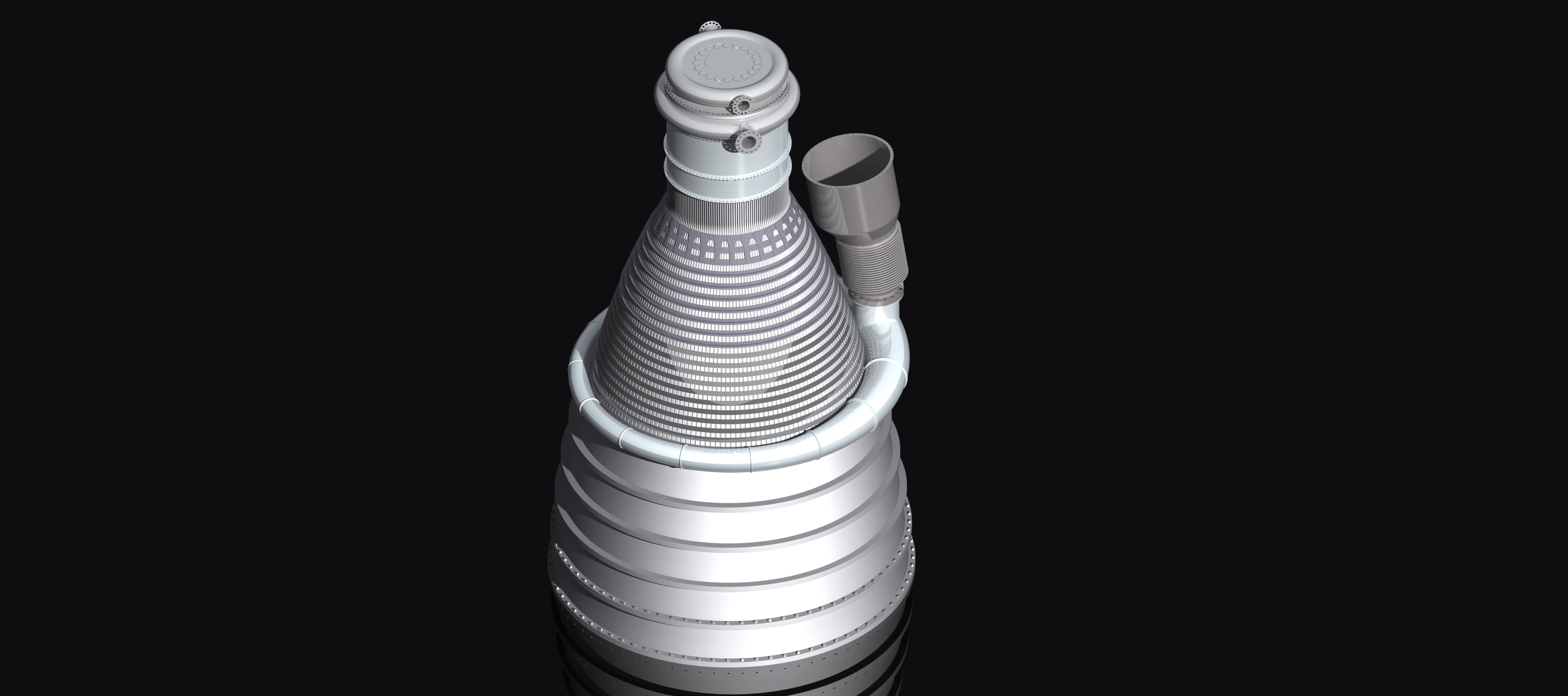 土星F1火箭推力室和喷管延伸部分