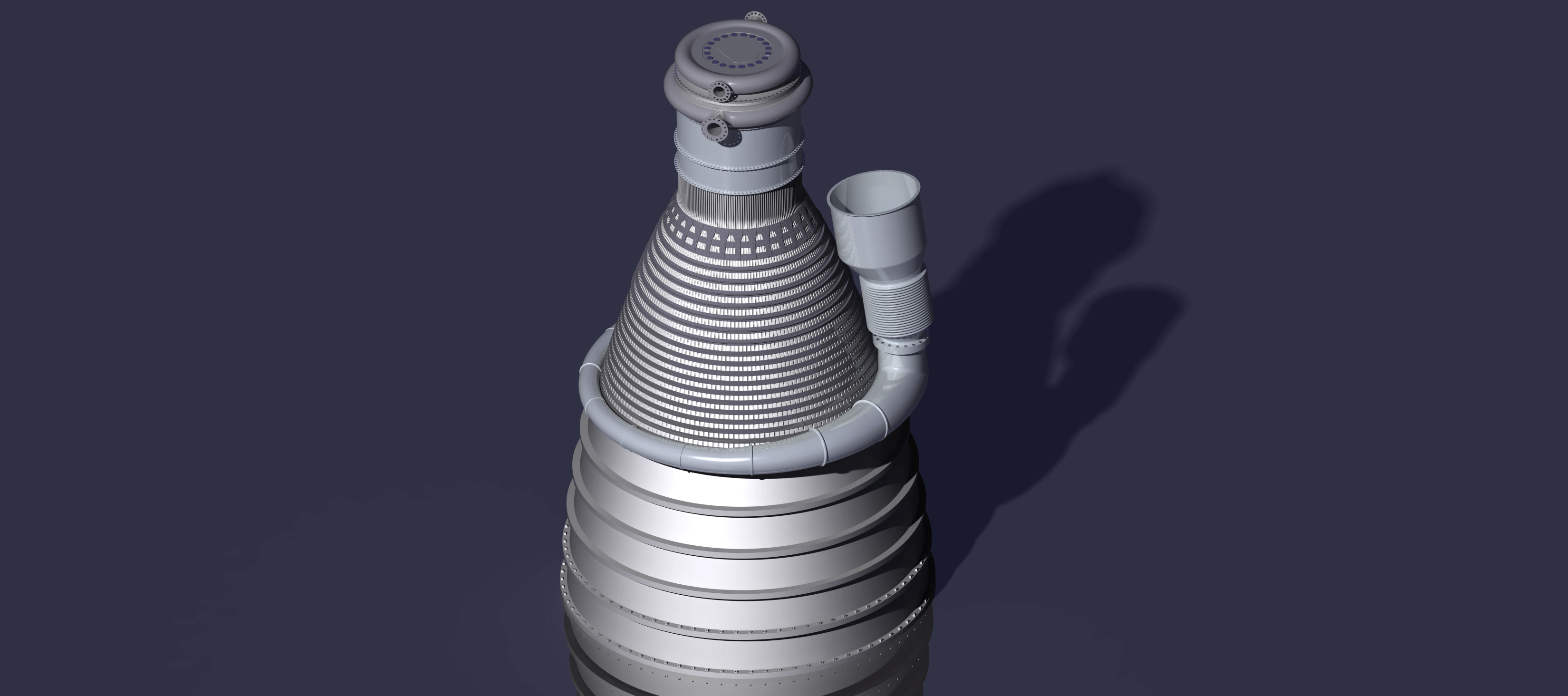 土星F1火箭推力室和喷管延伸部分
