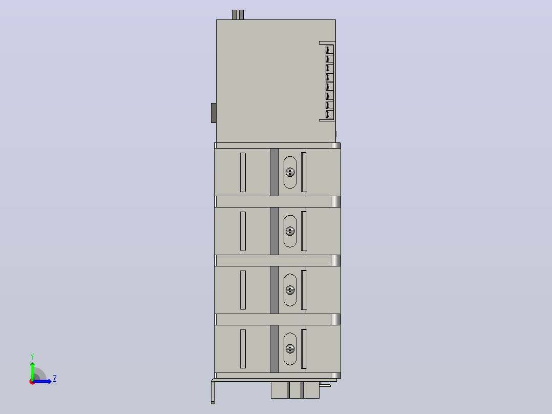NH41-315～630_4SZ 4P自动转换开关三维模型202012左视图