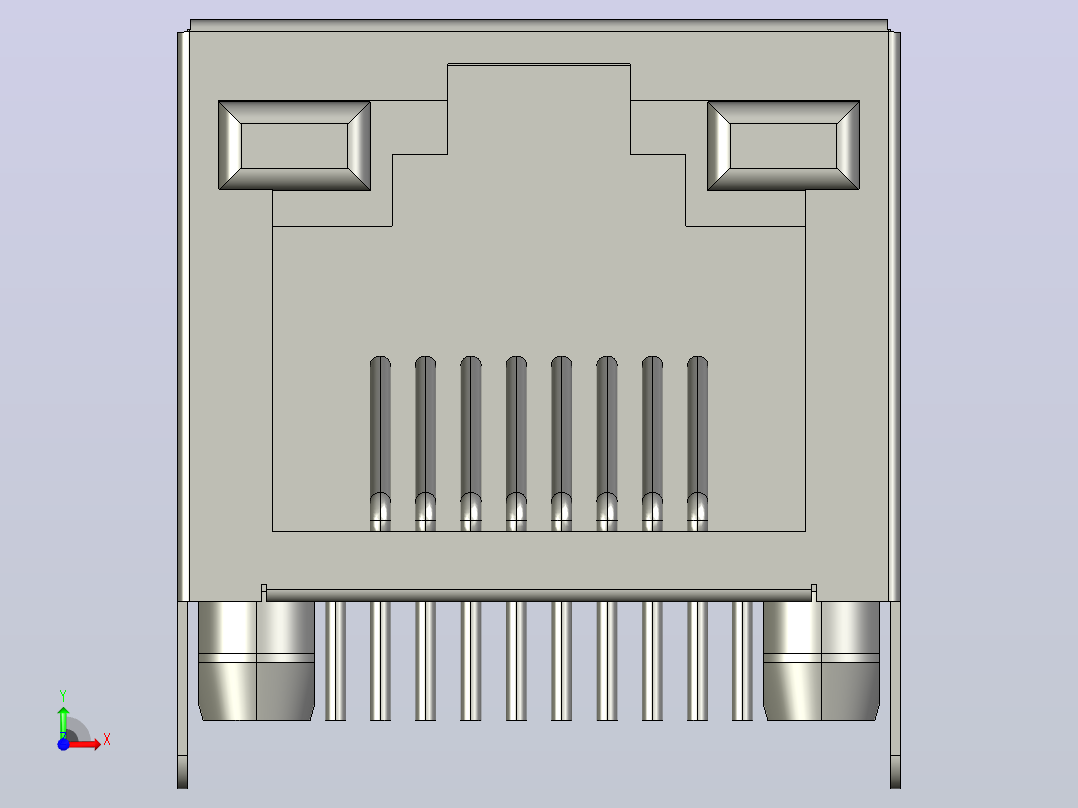 RJ45连接器前视图