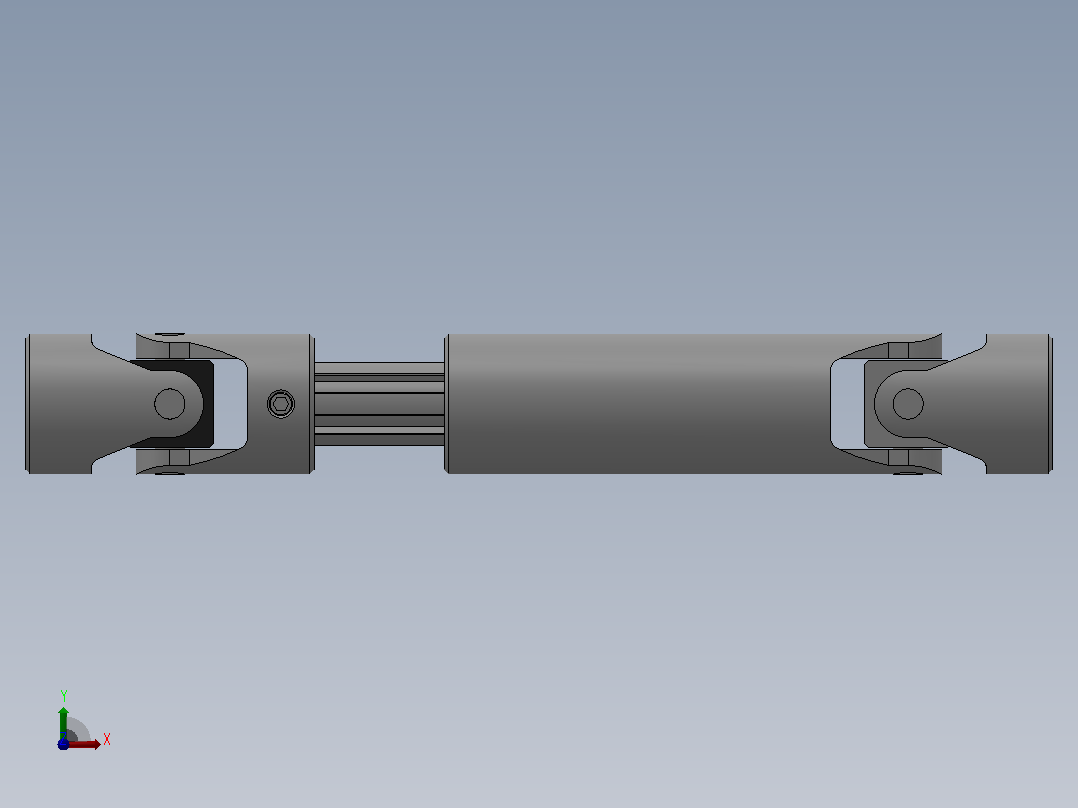 万向联轴器WSP2-PB-Y18-Y18-230／280WSP型可伸缩小型十字轴万向联轴器前视图