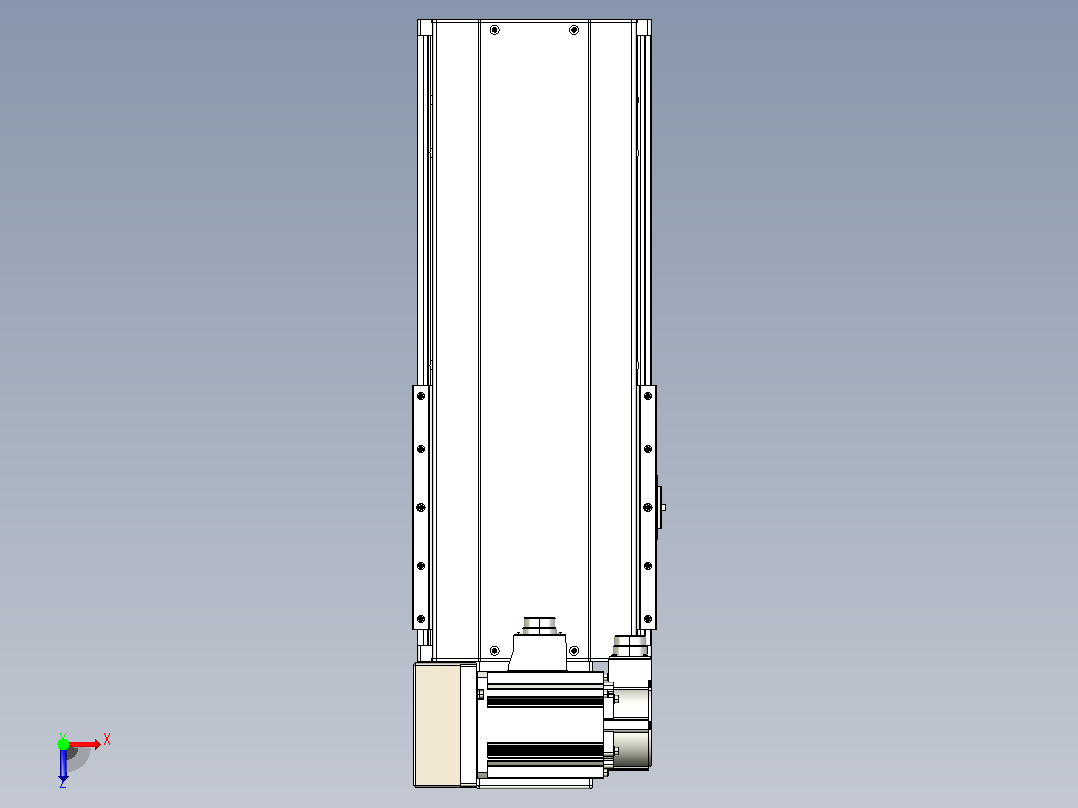 皮带直线轴半封闭可选导轨TPA-HNB-220D-176-L200-LU-C-P1K-N3俯视图