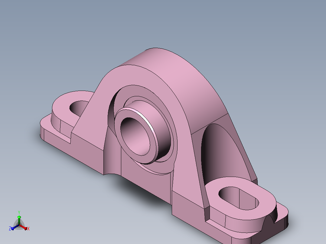 轴承座User Library-Bearing O_75, Pillow Block主视图