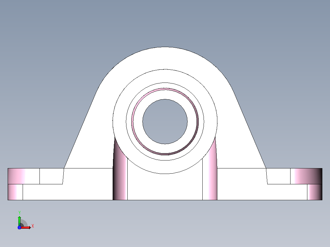 轴承座User Library-Bearing O_75, Pillow Block前视图