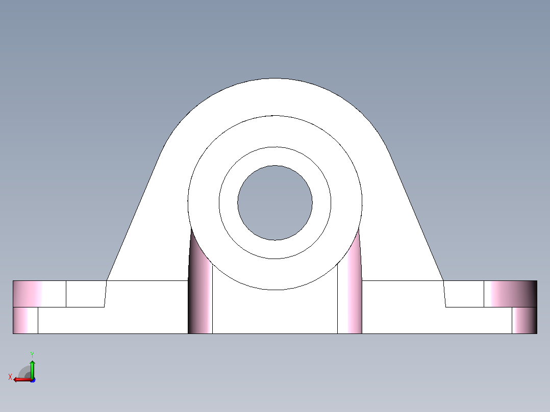 轴承座User Library-Bearing O_75, Pillow Block后视图