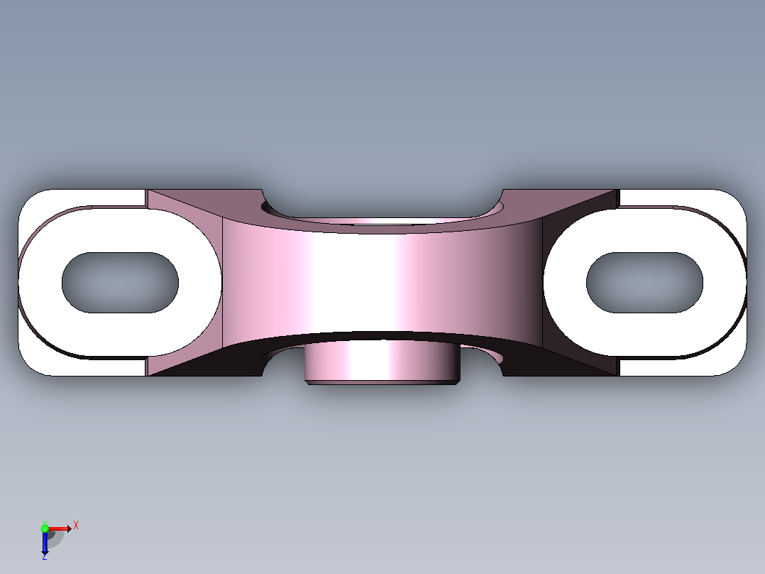 轴承座User Library-Bearing O_75, Pillow Block俯视图