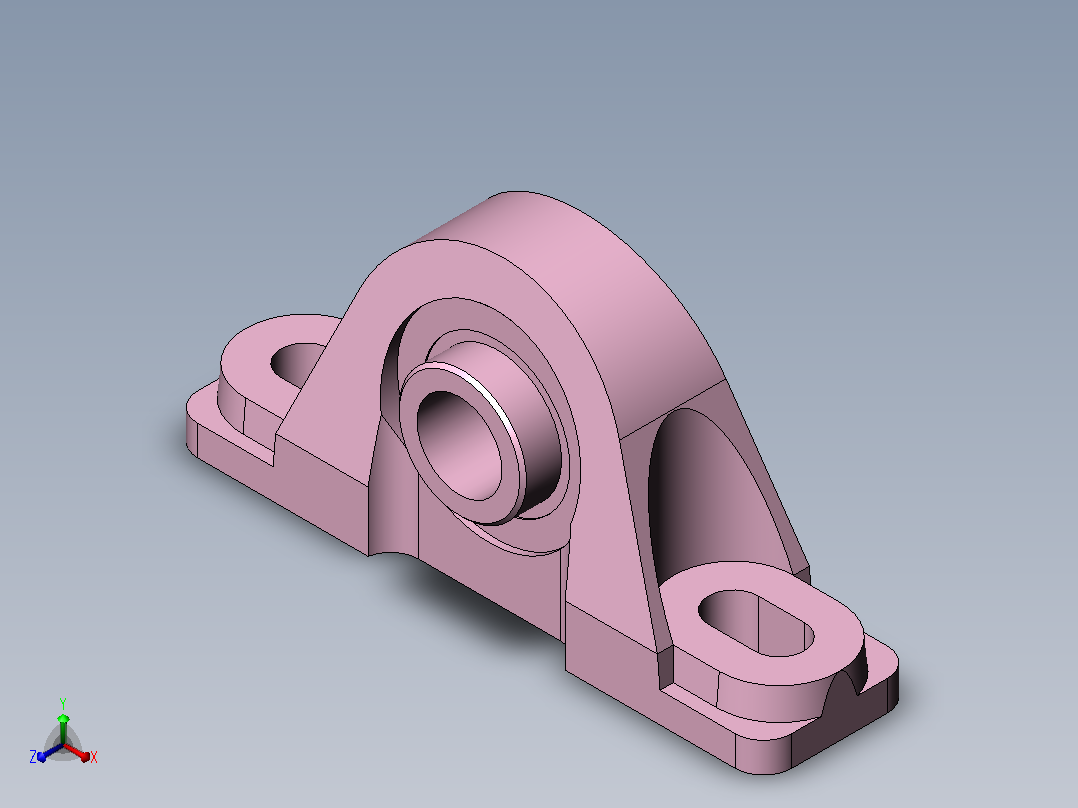轴承座User Library-Bearing O_75, Pillow Block正等轴测图