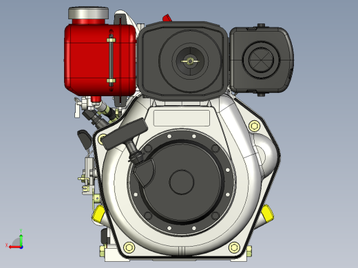 洋马L48柴油机3D模型后视缩略图