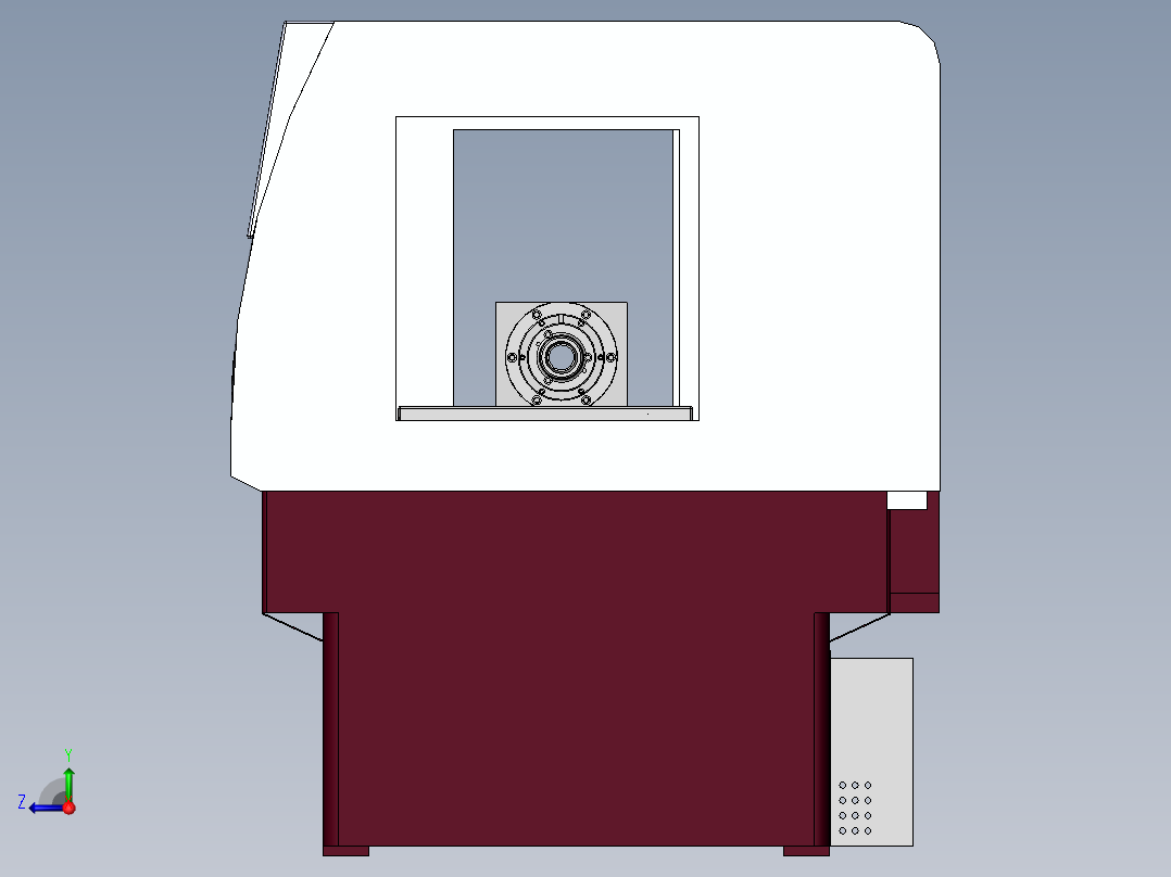 数控车床外壳 机械设备机械素材3D图纸自动化设备三维模型右视图