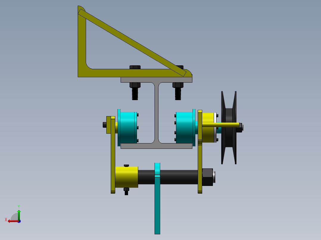 单轨吊车后视图