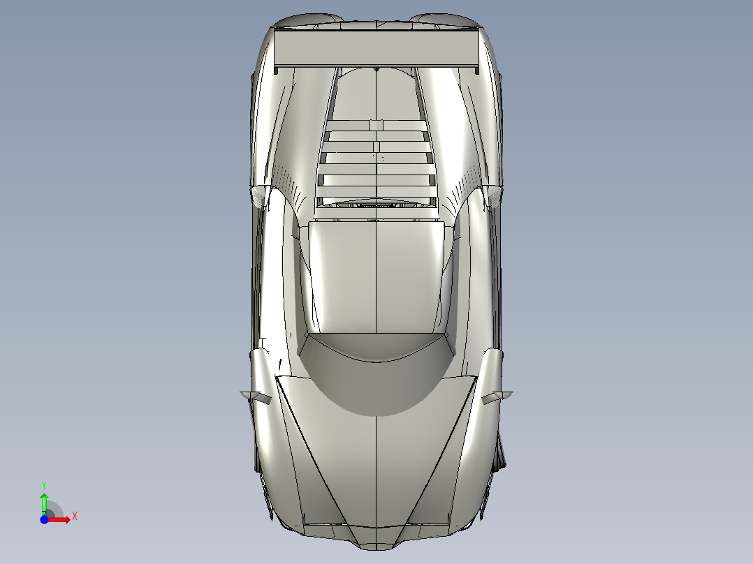 豪华跑车3D图纸(Rhino设计)前视图