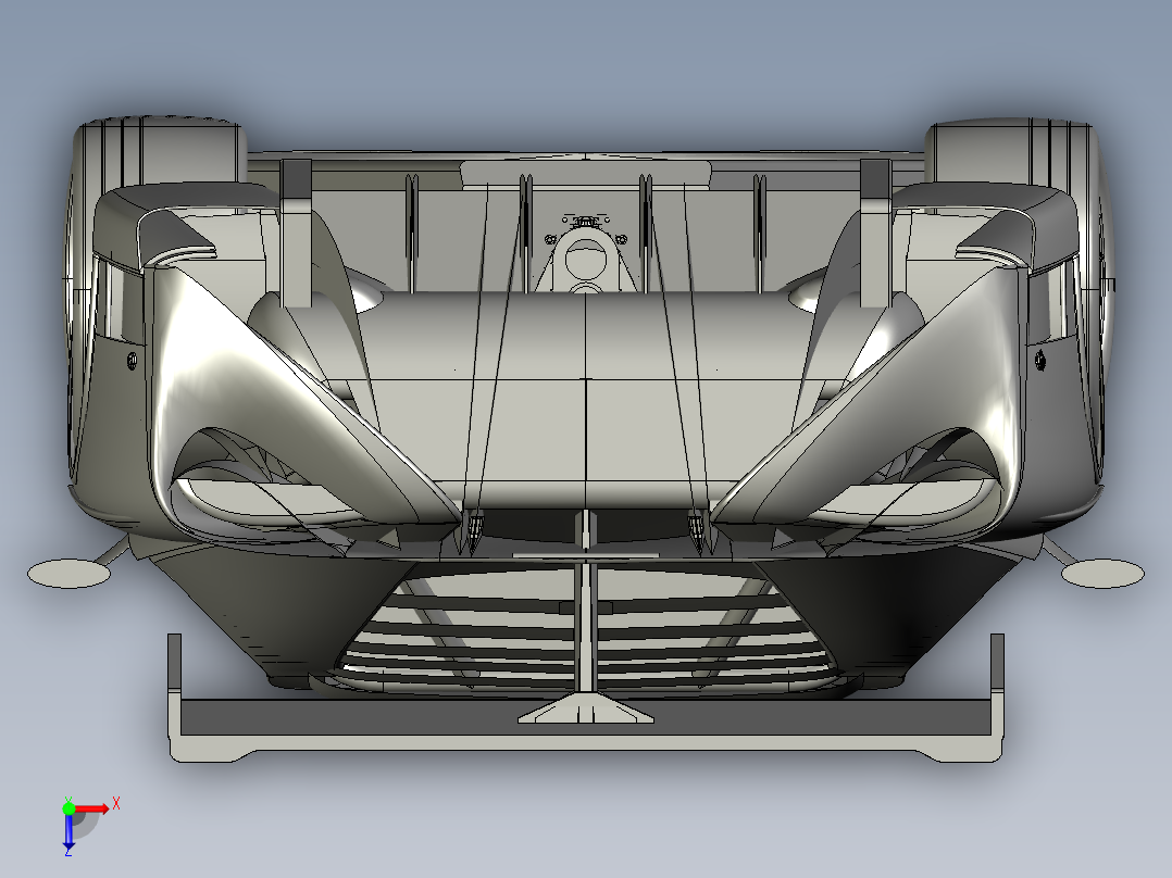 豪华跑车3D图纸(Rhino设计)俯视图