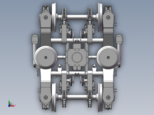 火车转向架3D图纸动力火车转向器3d模型高速动力转向架3d模型前视缩略图