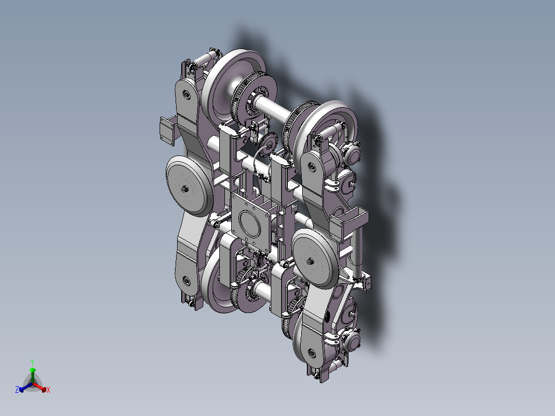 火车转向架3D图纸动力火车转向器3d模型高速动力转向架3d模型正等轴测图