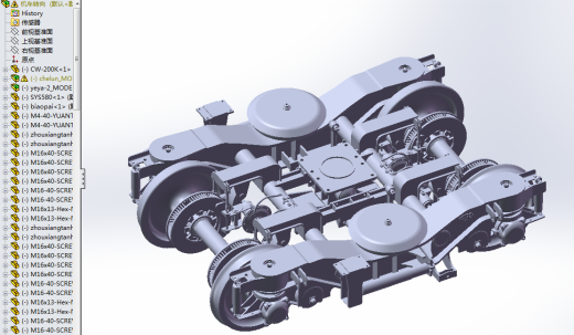 火车转向架3D图纸动力火车转向器3d模型高速动力转向架3d模型缩略图