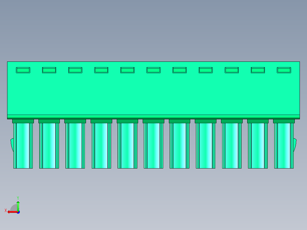 DEGSON 15EDG 系列 3.81mm 插拔式接线端子-15EDGK-3.81-11P-14-00AH后视图