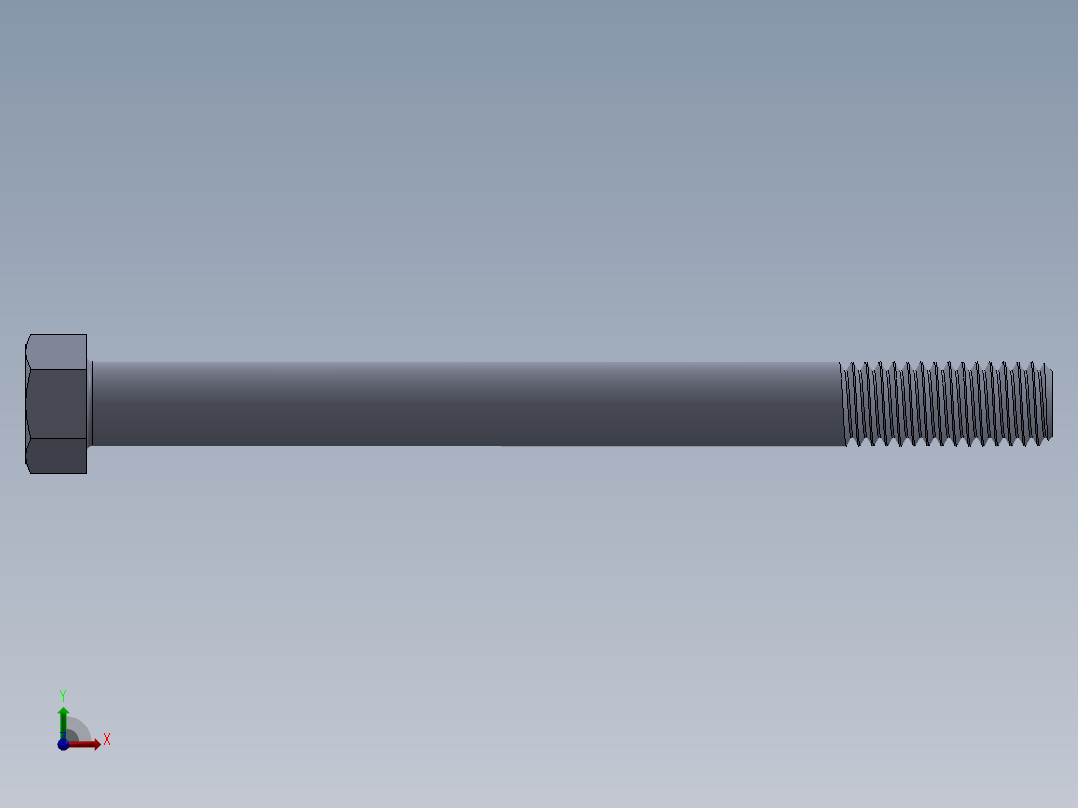 UNC 六角螺栓-Hex Bolt 0.4375-14 x 5.SLDPRT前视图