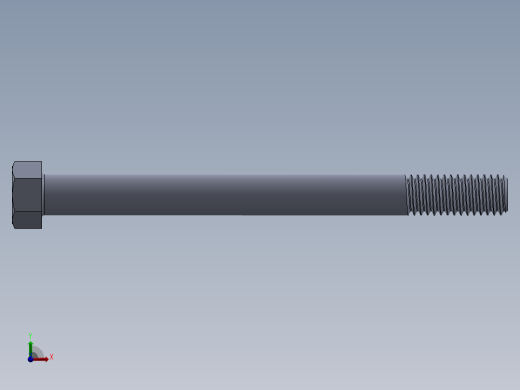 UNC 六角螺栓-Hex Bolt 0.4375-14 x 5.SLDPRT前视缩略图