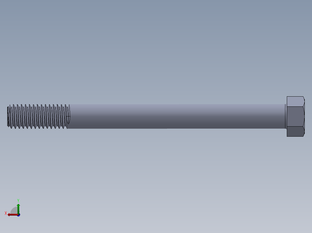 UNC 六角螺栓-Hex Bolt 0.4375-14 x 5.SLDPRT后视图